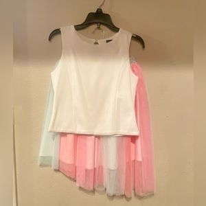 Girls skirt and white top